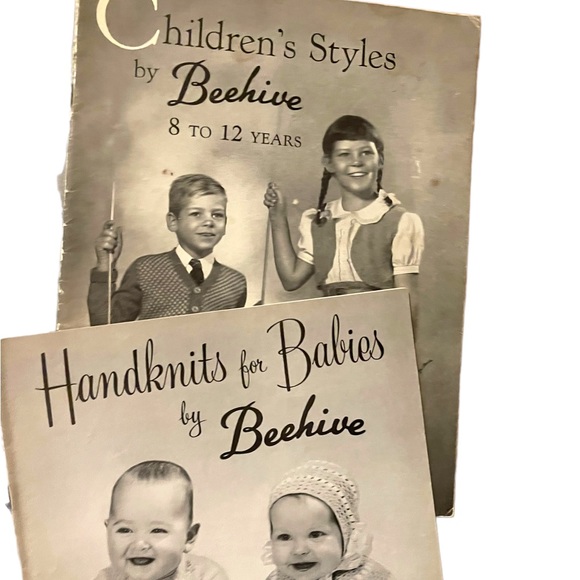 (9) Lot of 7pcs Vintage Beehive 1950s Knitting books baby family child - Picture 6 of 6